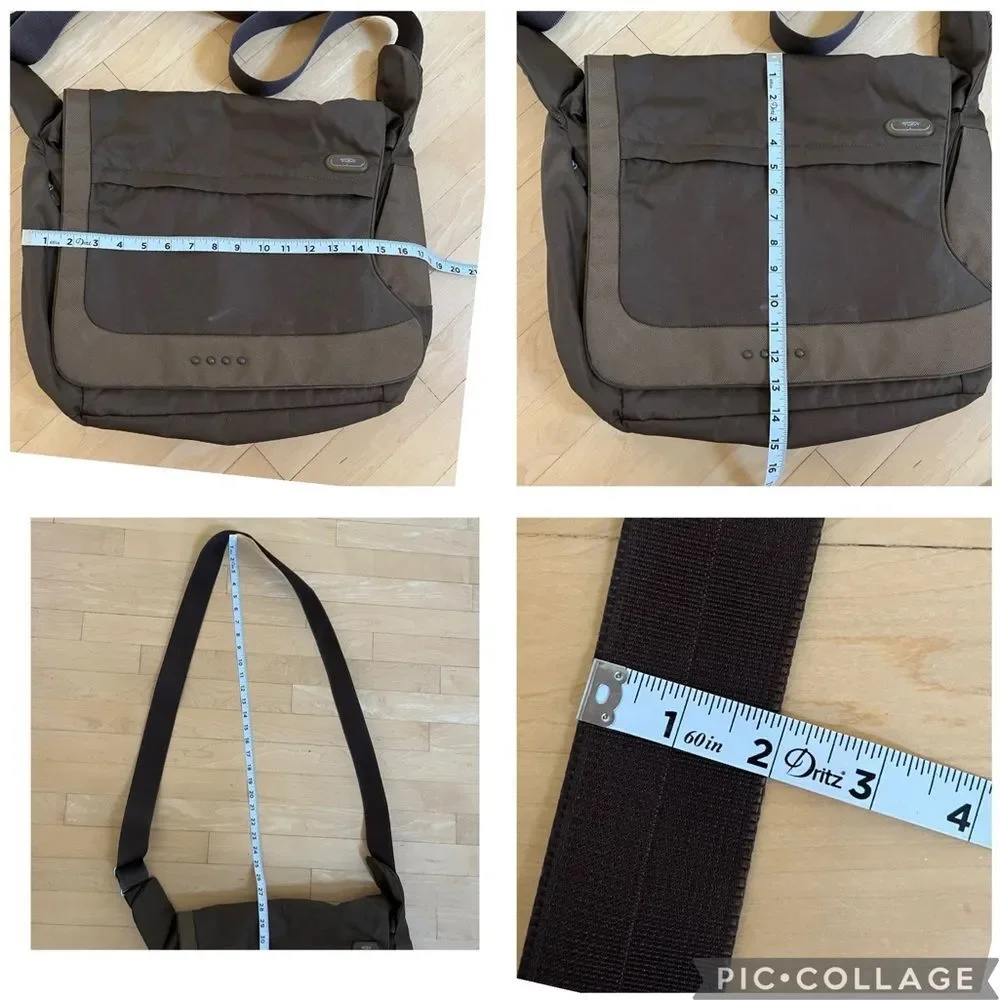 TUMI T-Tech 51128 Messenger Bag in Dark Brown and Olive Green